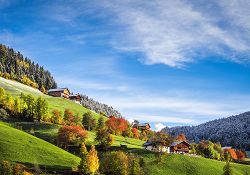 Landschaft, Herbst, Winter, Bauernhof